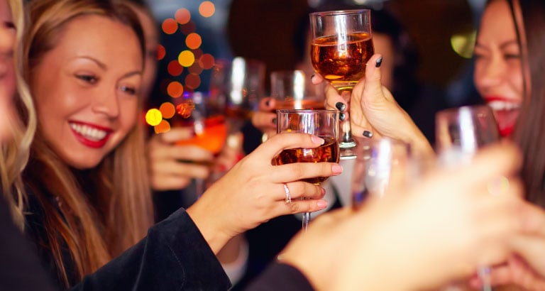 women toasting at a party