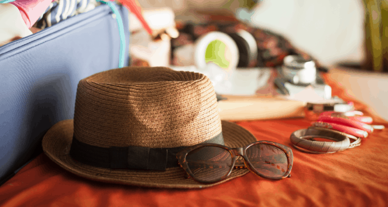 Hat and sunglasses