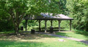 Park area with benches