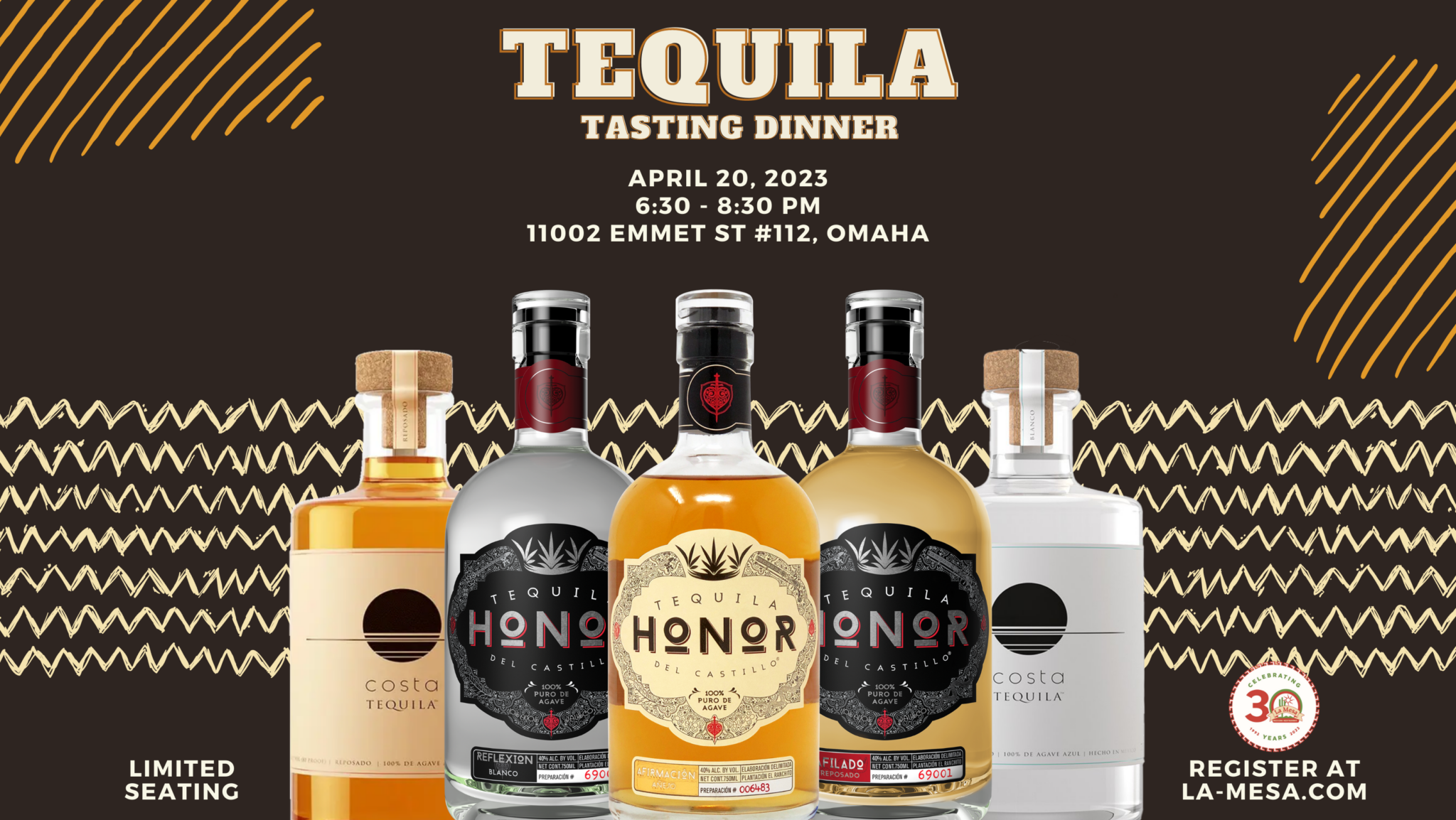 Tequila Tasting 2023 Honor La Mesa Mexican Restaurant