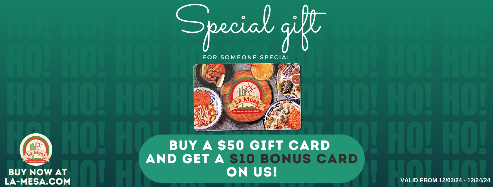 La Mesa - Gift card holiday promo