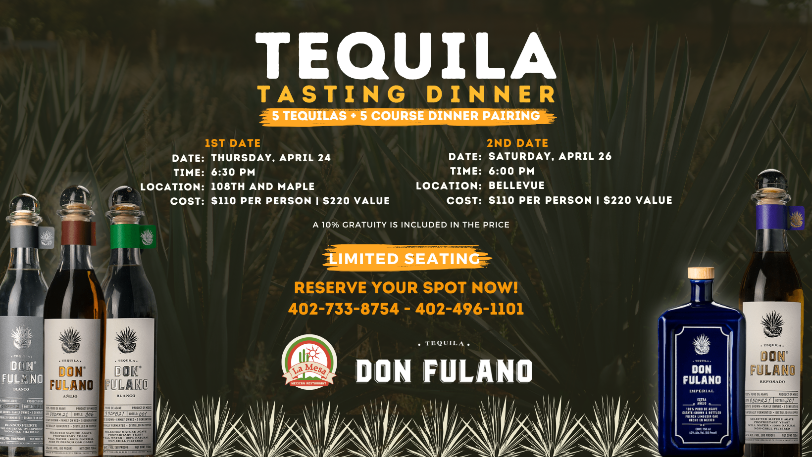 La Mesa - Tequila Tasting Dinner 2025 - Omaha